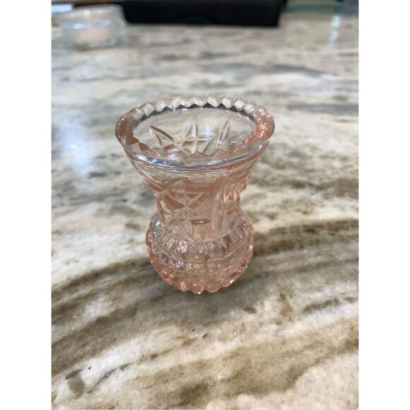 Pink Vintage Depression Glass Toothpick Holder - Picture 1 of 5